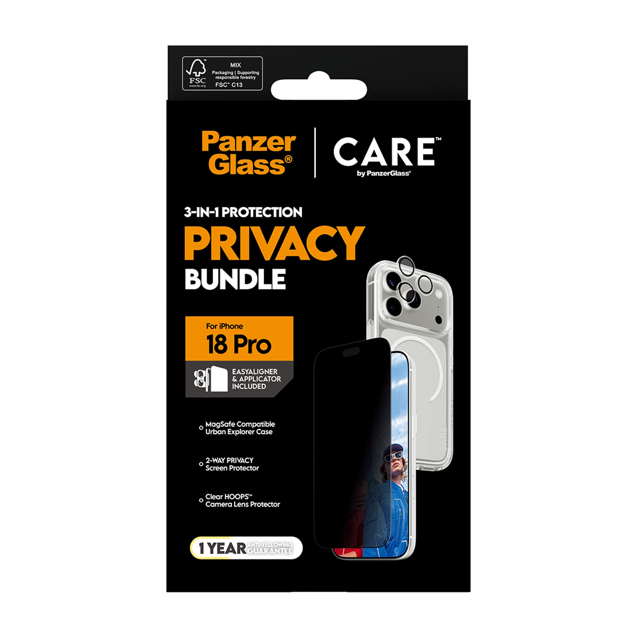 PanzerGlass® | CARE™ by PanzerGlass® Privacy Flagship 3-in-1 Bundle iPhone 18 Pro